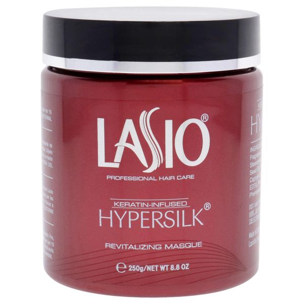 Lasio Keratin and Cocamide Oil-Infused Hypersilk Revitalizing Mask for Dry Damaged Hair, 8.8 oz