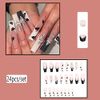 Carufin 24Pcs Crown Lips Long Coffin Nail Shining Heart French Fake Nails Acrylic False Nail Press on Nails Ballet False Nails for Women Girls (B)