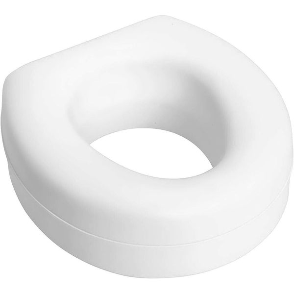 Health Smart Raised Toilet Seat Riser That Fits Most Standard Bowls-WHITE