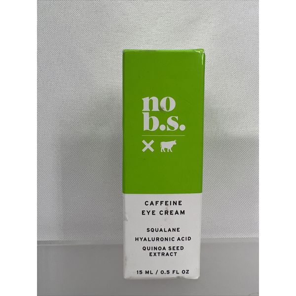 No B.S. Skincare Caffeine Eye Creme Hyaluronic Acid Quinoa Seed Extract .5oz