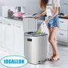Kitchen Trash Can 10 Gallon Double Barrel Stainless Garbage Container w/ Lid