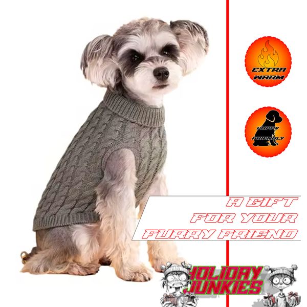 Dog turtleneck Sweater for SMALL Dogs Cats Clothes Winter Holiday Extra Warm Pet