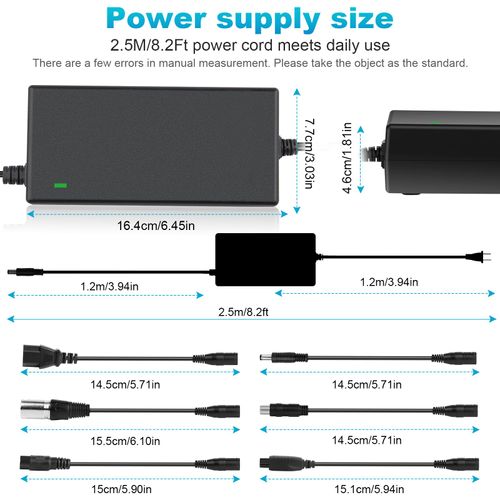 7-in-1 Universal 54.6V 2A Charger for 48v Fast and Safe Charging of 13S Li-ion Battery
