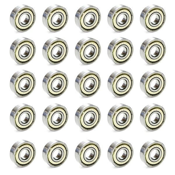 GOIYZTTR 30pcs Carbon Steel Ball Bearings 608ZZ, Smooth, Long Life, Durable for Skateboards, Inline Skate, Scooter etc/Silver