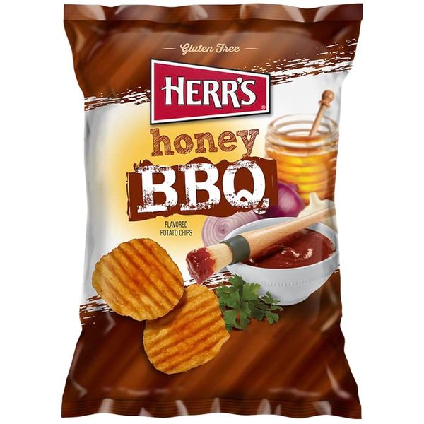 Herr's Honey BBQ Potato Chips, 1 Ounce (Pack of 42 Bags)