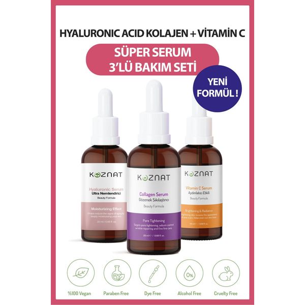 Üçlü Serum Paketi ( Kolajen - Hyaluronic Acid - Vitamin C )