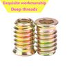 Qrity 20PCS Threaded Inserts Nuts, Hex Drive Head Nuts, Threaded Inserts for Wood, Hex Socket Drive, Zinc Plated Carbon Steel, M5x10mm Insert Nut