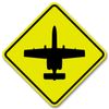 A10 Warthog Thunderbolt Crossing Yellow Aluminum Sign