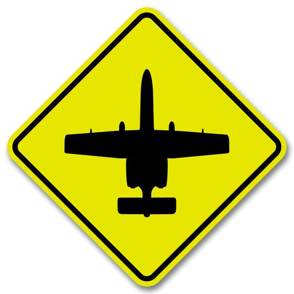 A10 Warthog Thunderbolt Crossing Yellow Aluminum Sign