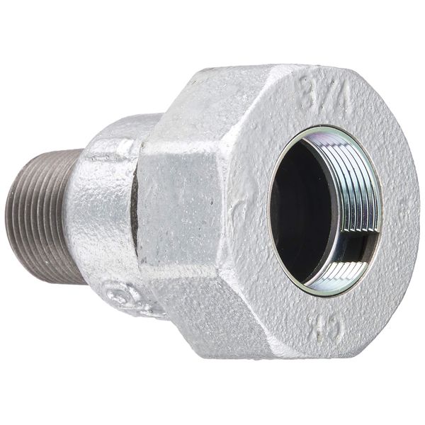 Kakudai 649-846-20W Steel Pipe Fitting, 3 Pipe Joint Male Adapter, White