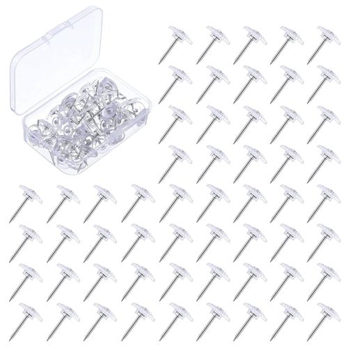 Push Tacks Fashionable Push Pins Pull Pins No Residue Pins Transparent 100 Pieces Pin Hook Push Pin Style Picture Hook Picture Hanging Nail Frame Fastener Decorative Nail Antique for Fixing Sofa Shoes