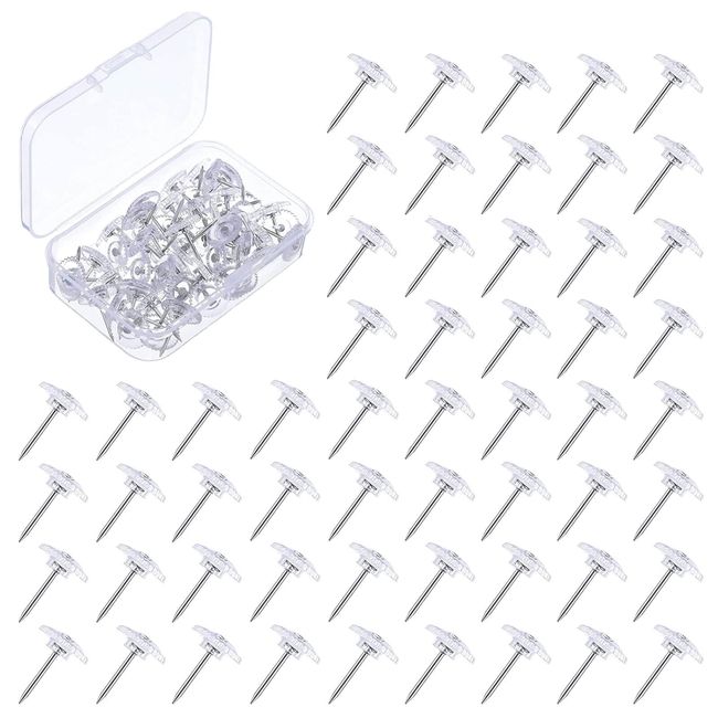 Push Tacks Fashionable Push Pins Pull Pins No Residue Pins Transparent 100 Pieces Pin Hook Push Pin Style Picture Hook Picture Hanging Nail Frame Fastener Decorative Nail Antique for Fixing Sofa Shoes