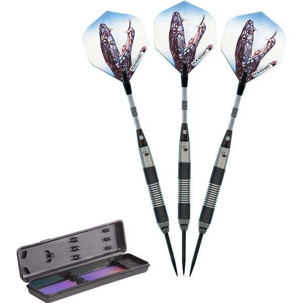 Elkadart Black Mamba 80% Tungsten Steel Tip Darts with Storage/Travel Case, 20 Grams