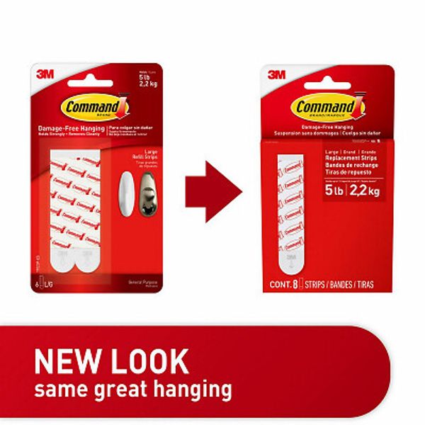 Command 17023-8ESF Large Foam Replacement Strips, 8 Strips - Quantity 6