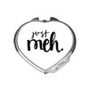 Just meh lazy statement [CM17FLS] compact pocket mirror - silver heart shape