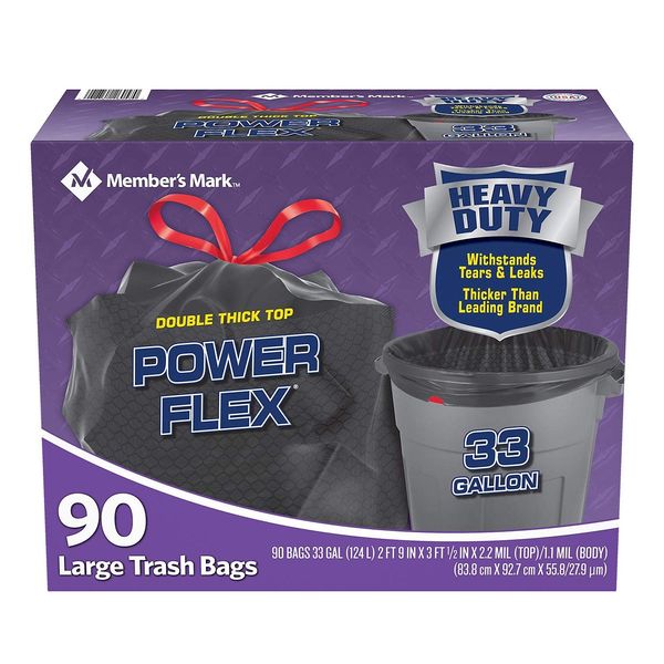 Member's Mark Power-Guard Drawstring Trash Bags 33