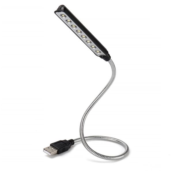 Daffodil USB Keyboard and Reading Light ULT05 - Gooseneck Flexible LED Lights USB Powered for Desks, Books, Bedsides, Keyboards, Worktops Black