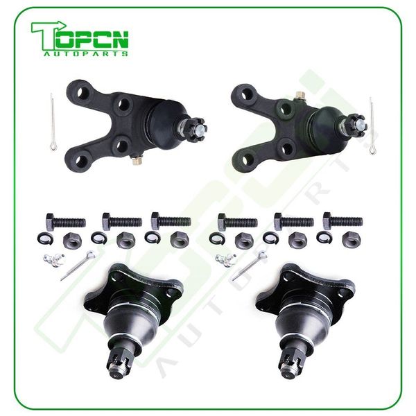 4pcs Complete Front Lower Upper Suspension Ball Joint For 1992-2004 Mitsubishi
