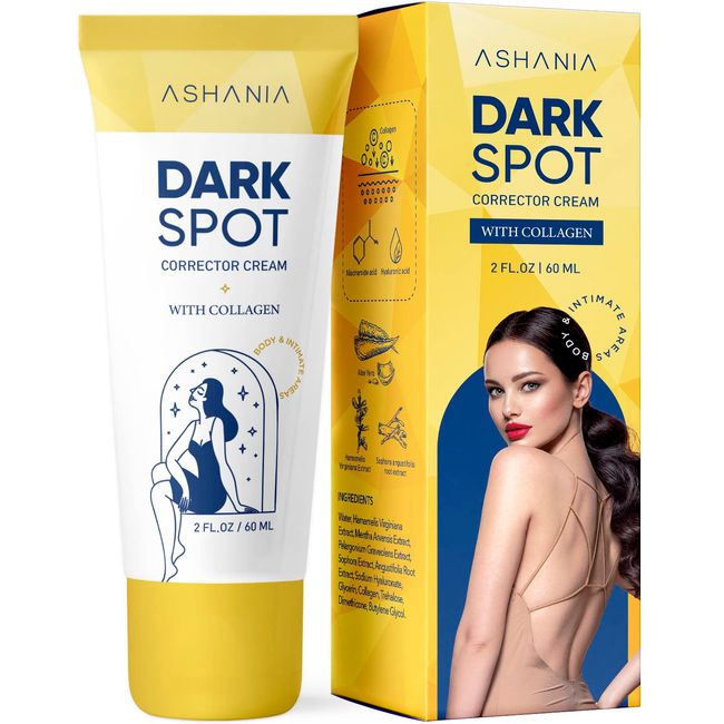 Ashania Dark Spot Remover For Body Cream, Dark Armpit Remover, Neck, Elbows, Armpit, Knees, Bikini Areas, Inner Thighs, Sun Spot and Private Areas