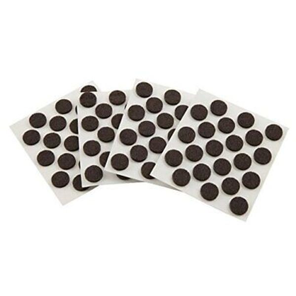 3/8" Round Self-Stick Felt Pads (84 Pack) 84 Pieces of 3/8” Brown