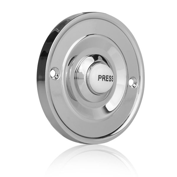 Byron Wired Bell Press Flush Mounted - Chrome