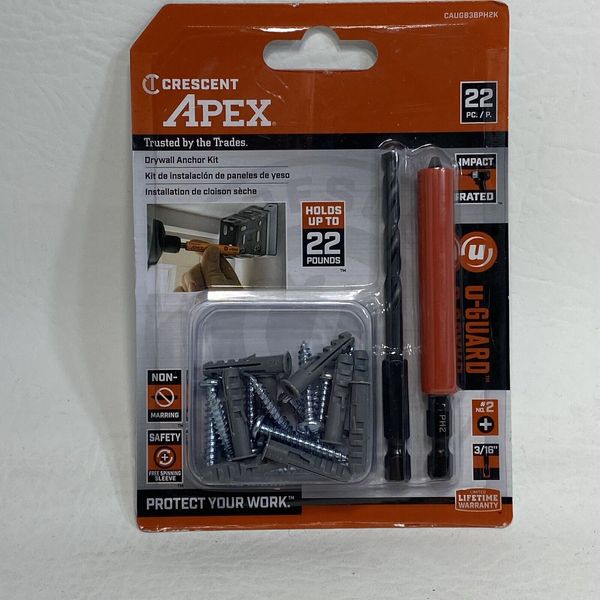 Crescent Apex CAUGB3BPH2K Drywall Anchor Installation Kit