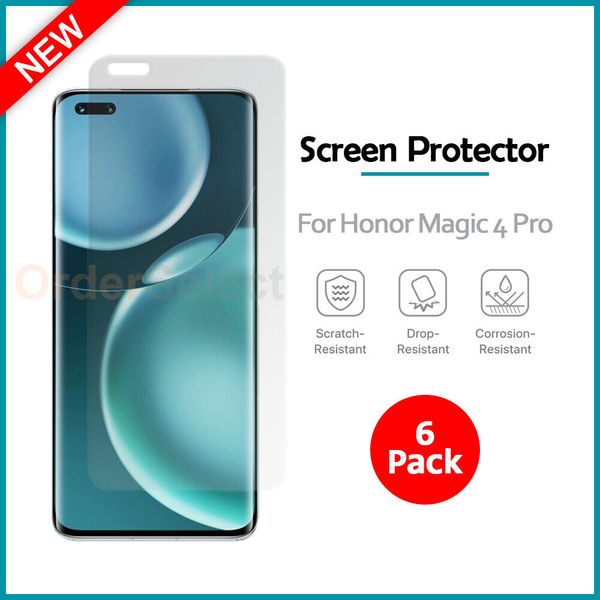 6-Pack LCD Ultra Clear HD Screen Protector for Android Phone Honor Magic 4 Pro