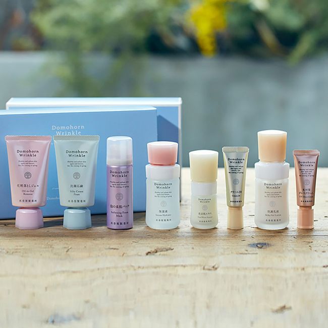 [Hometown tax] Saishunkan Seiyakusho Domohorn Wrinkle Complete 8-piece half set Emulsion Cream Serum Moisturizing Skin Care Face Care Beauty No synthetic fragrances or colorants