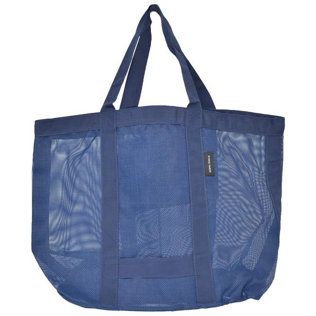 El Commune MST-002 Tote Bag, Large, Mesh, Women's, Men's, Large, Laundry Bag, Large Capacity, Picnic, Mesh Bag, Sandbox, Outdoor, Coin Laundry, Blue