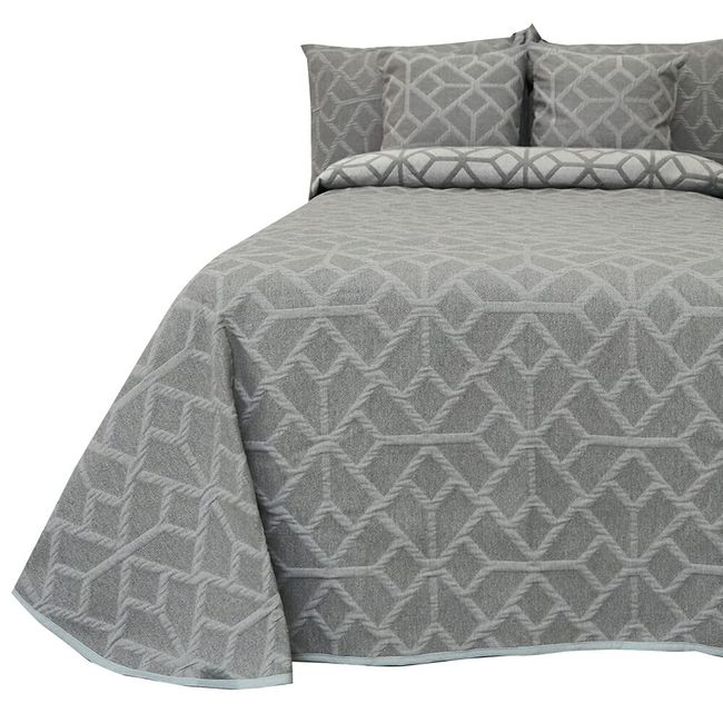 [Bed and Mattress] Bed Cover Multi Cover Damask OPERA Opera Made in Spain [4] 90 x 106.6 inches (230 x 270 cm) (bedspread) 8 (Origami Gray)