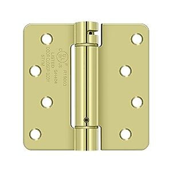 Deltana DSH4R42D 4" x 4" x 1/4" Spring Hinge, UL Listed in Zinc Dichromate