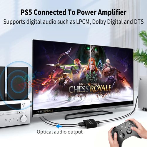Ozvavzk HDMI Audio Extractor 4K HDMI Optical Splitter Adapter Toslink SPDIF 3.5mm Stereo L/R Audio Out Support 5.1 HDCP 3D 1080P Dolby Digital DTS PCM