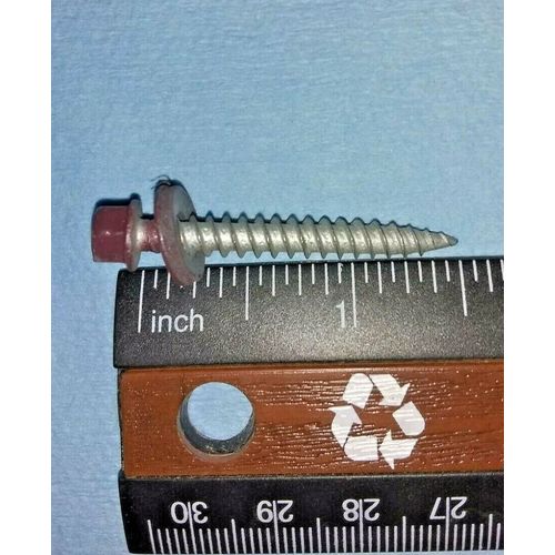10x 1 1/2" Burgundy Metal Roofing/ siding wood screws