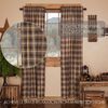 Rustic & Lodge Window Curtains - Dawson Star Brown Scalloped Curtain Panel Pair 