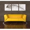 Peacock Feather Triptych Wall Decal 24" x 7.5" Lipstick Red