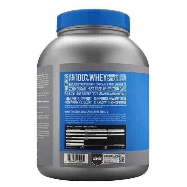 Isopure, Zero Carb Protein Drink, 100% Whey Protein Isolate, 40 g Protein,  Blue Raspberry, 20 oz, 12 Count 