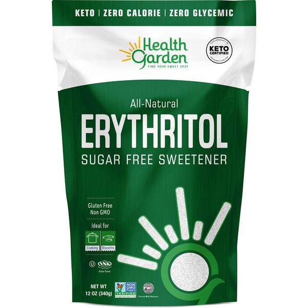 Health Garden Erythritol Sweetener - Non GMO - Gluten Free - Sugar Substitute - Keto Friendly - Tastes Like Sugar (12 oz)