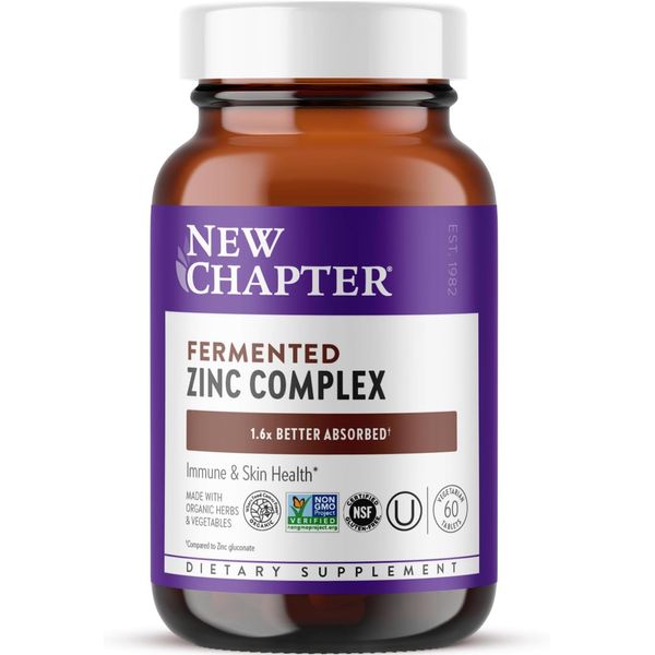 Zinc Supplement, Fermented Zinc Complex, ONE Daily for Immune Support + Skin ...