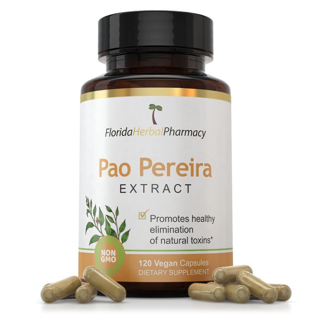 Florida Herbal Pharmacy, Pao Pereira Bark Extract Capsules 10:1 (120 Capsules) 500 mg per Capsule, 1000 mg Serving