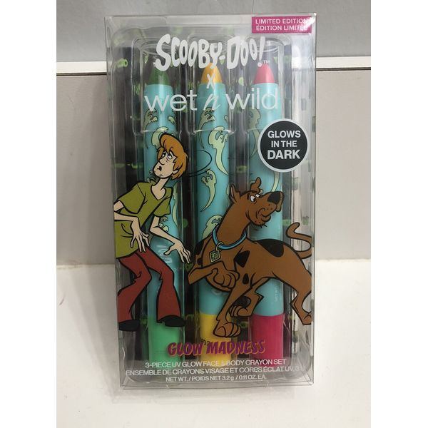 Wet n Wild Scooby Doo Glow Madness 3 Piece UV Glow Face & Body Crayon Set New