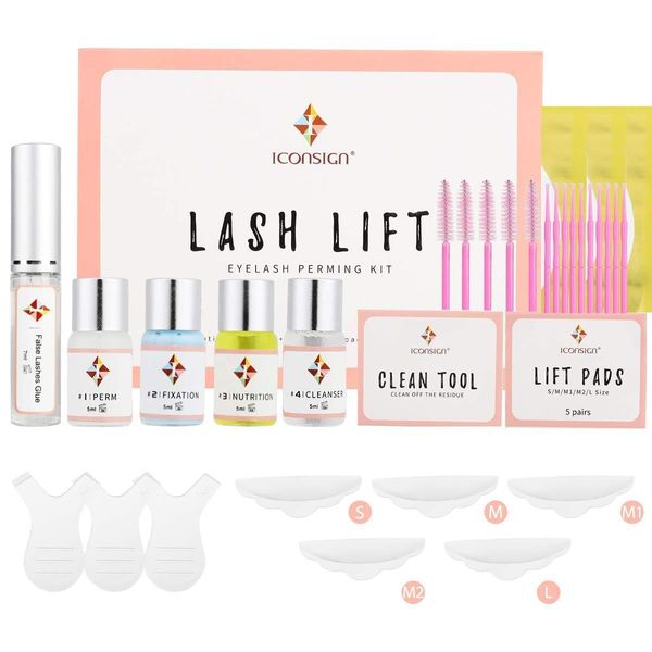 2024 Upgraded Lash Lift Kit, Eyelash Perm Kit, Professional Curling Lash Extension kit, Semi-Permanent Curling Perming Wave Suitable for Salon & Home Use