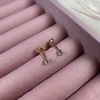 Rose Gold Dipped Sterling Silver & 2mm Round CZ Crystal Stud Earrings