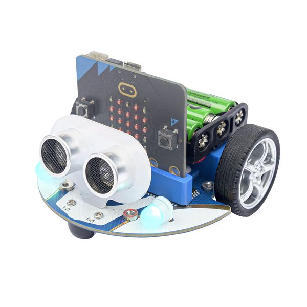 ELECFREAKS microbit cutebot kit compatible with BBC Micro:bit V2 and V1, DIY Programmable Robot Car Kit, STEM Educational Projects, Graphical Makecode Coding Car with Tutorials (Micro:bit)