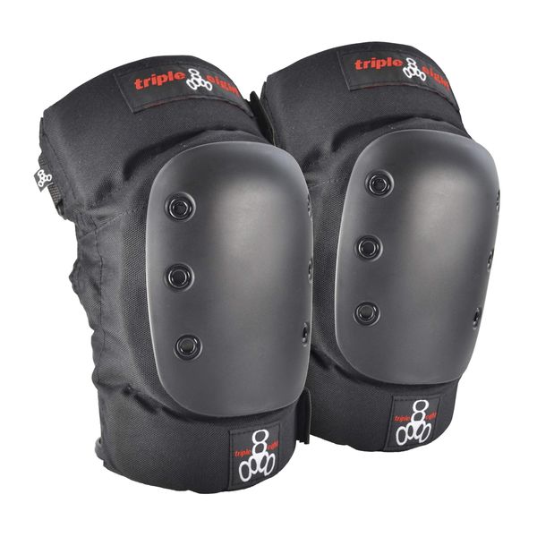 Triple Eight KP 22 Heavy-Duty Skateboarding Knee Pads (Pair), Small, 6081, Black