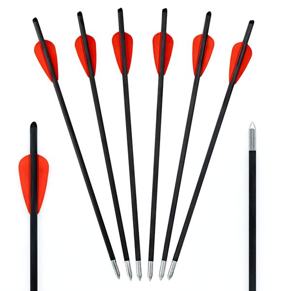 BALLISTA 12.8" Mini Crossbow Bolts Carbon Arrows with Steel Tips, Half-Moon Nocks, OD 5.5mm (Pack of 6)