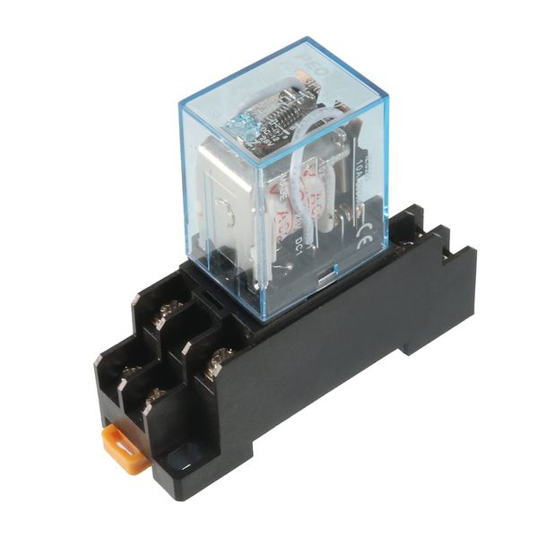 Sourcingmap 35mm DIN Rail DPDT 8P General Purpose Power Relay AC 24V Coil w Socket