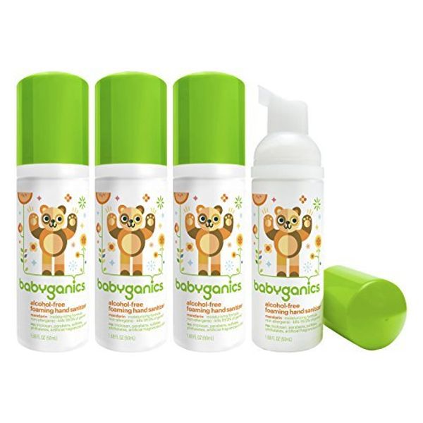 Babyganics Alcohol-free Foaming On-The-Go Hand Sanitizer Bundle - 4 Items: Mandarin 50 ml Bottles