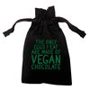 Flox Creative Black Organic Small Drawstring Pouch Only Eggs I Eat Vegan Chocolate