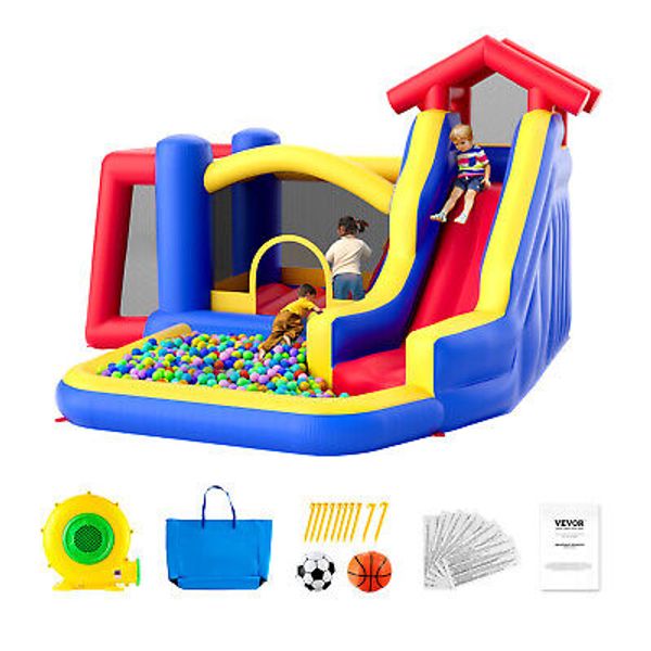 VEVOR Inflatable Bounce House Bouncy Jumping Castle with Blower Slide for Kids