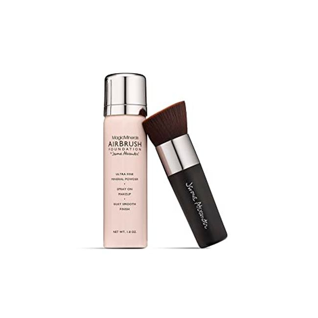 Jerome Alexander MagicMinerals Airbrush Foundation, Spray Makeup with Skincare Active Ingredients, Ultra-Light, Buildable, Full Coverage Formula